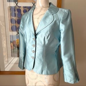 KAY UNGER Silk Blend Rhinestone Button Dress Jacket Size 6